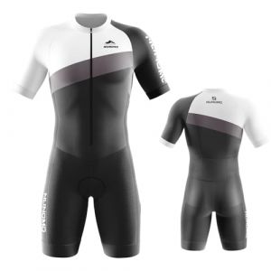 Homme Pro Trifonction Manches Courtes Sports de Plein Air Vêtements de Triathlon, pour Course À Pied, Natation, Cyclisme Body Tissu de Lycra (Type-1,L) (WSHEU, neuf)