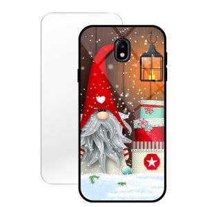 KARTXITAI No&euml;l Coque Compatible avec Samsung Galaxy J7 2017,Verre Tremp&eacute; Dure + Bords Couvrants Silicone TPU Souple Hybride &Eacute;tui Antichoc Anti Rayures Case+Film Protection &eacute;cran Bonhomme de Neige (KARTXITAI, neuf)