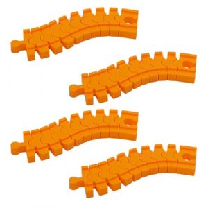 THXFUNAREA 4 Pi&egrave;ces Circuit Train Bois Rail Flexible, 14.2 * 4 * 1.2Cm Courbe Jusqu'&Agrave; 90&deg; Pour Chemin De Fer En Bois, Compatible Avec Brio, Eichhorn, Ikea Lillabo, Connecteur De Rail(jaune) (BYSMDXZDZH, neuf)