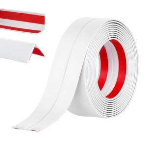 Alaoo Rouleaux Moulure d&eacute;corative, moulure Murale Adhesive, Baguette d&rsquo;Angle PVC, Protection Angle Mur, Autoadh&eacute;sive Bord pour Miroir Mur Plafond Armoire Baguette Peint Carrelage,4CM*3M,Blanc (Alaoo, neuf)