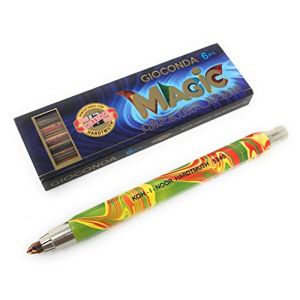 Koh I Noor Fall Crayon/Pression Crayon en métal avec mine taille-crayons Mine de 5.6 mm Magic (Multicolore) Crayon Arc-en-ciel Plusieurs choix 1 Magicstift mit 6 Multicolorminen Bunt (aysiboo, neuf)