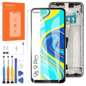 Arbilato &Eacute;cran pour Xiaomi Redmi Note 9 Pro &Eacute;cran de Remplacement pour Redmi Note 9S LCD &Eacute;cran M2003J6A1G, M2003J6B2G &Eacute;cran Tactile Digitizer Assembl&eacute;e Pi&egrave;ces De R&eacute;paration (Noir avec Cadre) (DR Phone, neuf)