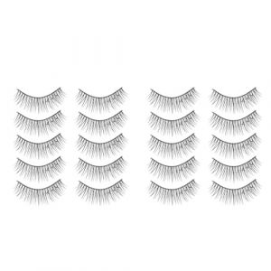 Sewroro Cils Artificiels D&eacute;coratifs en Fibres Synth&eacute;tiques 10 Paires Effet Volumineux et Longue Tenue Noir pour Maquillage de Soir&eacute;e et &Eacute;v&eacute;nement Sp&eacute;cial (allDUO, neuf)
