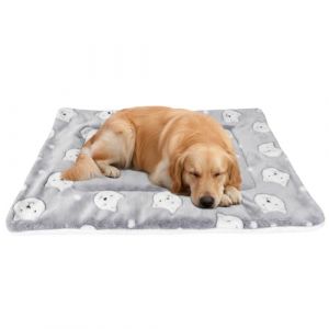 Eclove Tapis pour Chien avec Adorable Motif Ours, Couverture Chaude pour Chiens et Chats Doux, Tapis de Couchage pour Chien R&eacute;versible, Coussin Chaud de Petite et Moyenne Taille (Gris, 79 &times; 60 cm) (Hanyina, neuf)