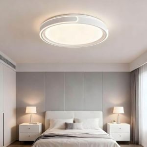 ASJK Plafonnier LED, Lampe de Ronde 96W 3000K 8600LM Lampe Simple Moderne pour Salon Chambre Cuisine Balcon Couloir Sous-Sol Bureau, 50cm（Ne comprend pas de t&eacute;l&eacute;commande） (AMHZ, neuf)