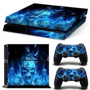 Mcbazel Autocollant antidérapant Autocollant en Vinyle Peau Couverture Plaques adhésives Autocollantes pour PS4 d'origine Uniquement (Pas pour PS4 Slim/Pro) Flamme Bleue (InniSpec, neuf)