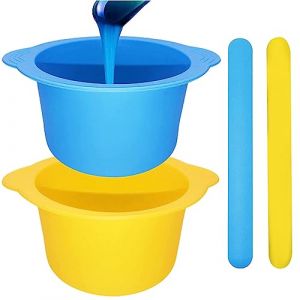 Chauffe-cire Pour L'&eacute;pilation Chauffe-cire En Silicone Kit D'&eacute;pilation Doublure De Pot De Cire En Silicone 2 Pi&egrave;ces Doublure En Silicone Pour Cire Fondue Avec 2 Spatules Remplacement De Bol De Cire En (SANGDINZasd, neuf)