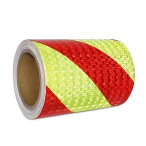 XFXIA Ruban Reflechissant Adhesif Rouge et Jaune 15cm x 10m Bande Reflechissante Autocollante Imperm&eacute;able Bande R&eacute;fl&eacute;chissante pour v&eacute;hicules, voitures, remorques, ext&eacute;rieur (fexia, neuf)