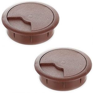 sossai&reg; Passage de c&acirc;ble KDM2 | Set de 2 | Couleur: Marron | Diam&egrave;tre: 80 mm | Passe-c&acirc;ble/Passe-Fil pour Bureau, Table & Plan de Travail | Mat&eacute;riau : Plastique (Made in EU) (Sossai FR, neuf)