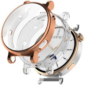 Miimall Coque pour Huawei Watch GT 4 41MM, [Pack de 2] Coque Souple en TPU L&eacute;ger Antichoc Housse de Protection pour Huawei Watch GT4 41mm (Transparent + Or Rose) (Miimalleu, neuf)