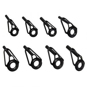 SWYSGS 8pcs Guide Canne a Peche, Acier Inoxydable Réparation Canne à Pêche Kit Réparation Canne à Pêche Kit Réparation Anneaux Canne à Pêche pour Canne à Pêche en Eau Douce Salée (Noir) (SWYSGS, neuf)