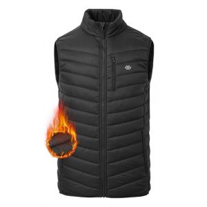 MoFiz Manteaux Sans Manche Homme Léger Gilet Matelassé Chaud Gilet Coupe-vent Veste Sans Manche Doudounes hybrides Gilet avec Poches Zippées Gris US 2XL/EU 4XL (Yiruiya, neuf)