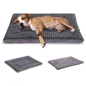 BVAGSS XH079 Tapis de Cage r&eacute;versible en Mousse &agrave; m&eacute;moire de Forme pour Chien de Petite et Moyenne Taille, lit Lavable pour Niche (106 x 71 x 4 cm, Gris Clair) (chenwei company, neuf)