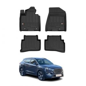 Tapis de sol en caoutchouc OMAC compatibles avec Hyundai Tucson 2015-2020 avec tendeur de ceinture Premium TPE (OMAC-GmbH, neuf)