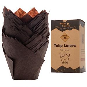 Bake Choice Caissette Muffins Papier Tulipe Grand,100 Pièces,Caissette Muffins Brun,pour Fêtes & Noël (BakeChoice, neuf)