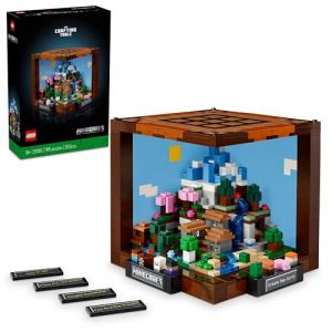 Lego Minecraft The Crafting Table, Jeu vid&eacute;o de Collection avec Figurines Minecraft, Mobs et biomes, mod&egrave;le d'anniversaire de 15 Ans, Construction et pr&eacute;sentation Minecraft Cadeau pour Adultes, 21265 (Toynova, neuf)