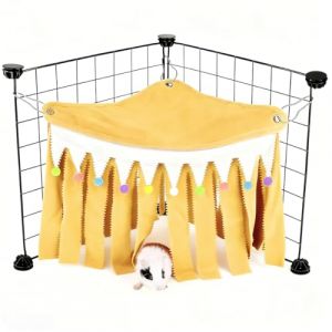 YUPZAR Cabane et Hamac pour Cochon d'Inde,Accessoires pour Petit Animal,Tente de Hamster,Cachette d'angle pour Cage d'animaux Domestiques(Jaune) (Olen Olesjame O&Uuml;, neuf)