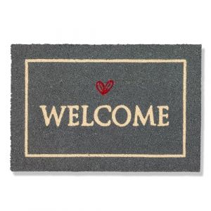 Carpido Paillasson Coco Welcome Noir 40x60 cm - paillasson d'entr&eacute;e antibact&eacute;rien - paillasson Coco avec Dos en Vinyle - mati&egrave;re Naturelle - 100% Coco (Carpido, neuf)