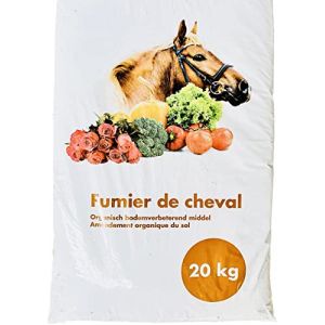 Fumier de Cheval Naturel et Composté - Sac de 20 kg - Enrichisseur de Sol, pour le jardin et le potager (MAPI-FRANCE, neuf)