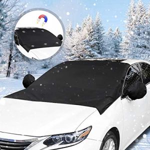 UQTUKO Couverture Pare-Brise Voiture, Magnétiques Bâche Pare Brise UV Soleil Protection Anti Givre Neige Anti Glace Pare-Soleil Repliable pour Plupart des Véhicules (210x120cm) (gbuijbjg, neuf)