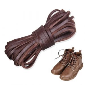 XUZOPIM 5M Bracelet En Cordon Cuir Souple 3Mm De Large Ruban De Coupe En Simili Cuir Grain&eacute; Litchi Bandes De Cuir Pu Cordon En Cuir Plat Pour Bricolage Artisanat Ceinture Bracelet Fabrication, Brun (ZHAO  XINWEI uk shop, neuf)