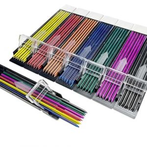 JOMPENS Lot de 12 mines de recharge pour porte-mines de couleur de 2 mm, 8 bo&icirc;tes, pour esquisses, dessins, color&eacute;s, effa&ccedil;ables (8 couleurs m&eacute;lang&eacute;es et assorties) (JOMPENS, neuf)