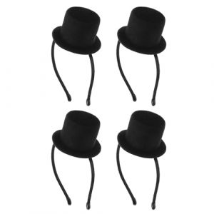 Abaodam 4 Pi&egrave;ces Mini Chapeau Forme Noir pour Femmes Serre-t&ecirc;te Vintage pour D&eacute;guisement Accessoire Chic pour F&ecirc;te Costum&eacute;e Carnaval Mariage Victorien et Anniversaire (Jericho&Jess, neuf)