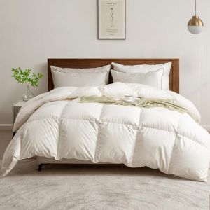 BPC Couette en Plumes d'oie et Duvet 240x260 cm, Couettes pour Hotel de Luxe Naturelle 4 Saisons, 100% Coton Biologique, Certifi&eacute;e Oeko-Tex et RDS, Couette 2 Personnes Blanc, Fluffy Medium Down Duvet (Bednest, neuf)