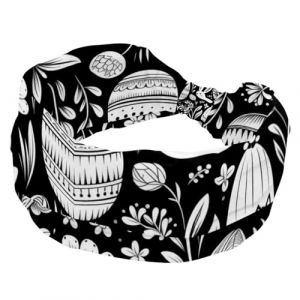 Bandeau large antid&eacute;rapant pour femmes et filles, motif &oelig;uf de P&acirc;ques, lapin noir et blanc, bandeau &eacute;lastique pour cheveux, accessoires pour cheveux (ocenuttldat, neuf)