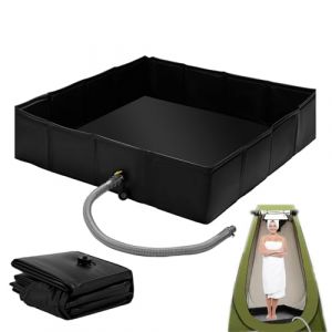 Bac de douche pliable, bassin de drainage pour camping en plein air, base de baignoire pliable et antid&eacute;rapante, pour animaux de compagnie, 60 x 60 cm, gris (XingTaiShiWeiCenShangMaoYouXianGongSi, neuf)