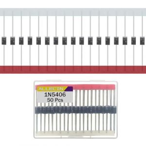 ALLECIN 50 Pièces 1N5406 Diode Redresseur 3A 600V IN5406 5406 Diodes Redressement Rectifier Axiales DO-201AD 3Ampère 600Volt (ALLECIN E.C. EU, neuf)