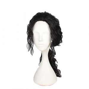 Anime Michael Jackson Long Black Curly Wig Cosplay Costume Hair MJ Role Play Wigs (good stuff A, neuf)