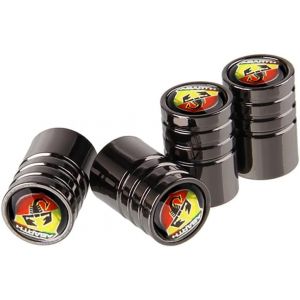4 Pièces Voiture Aluminium Capuchon de Valve avec Joint Caoutchouc, pour Abarth Logo 595 500 695 Fiat 500 131 Abarth 124 Spider Punto 1000 204A 207A Bouchons Pneu Décoration Accessoires (zingking, neuf)
