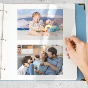 Vienrose Pages d'Album Photo Recharge pour Classeur à 3 Anneaux, Pages Autocollantes pour Album Photo, Pages d'Album Compatibles avec Photos 10x15, 13x18, 20x25 ou Cartes de Recettes, 80 Pages (Vienrose EU, neuf)