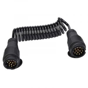 Frogetu C&acirc;ble rallonge remorque 13 Broches 3M Spirale, c&acirc;ble remorque 13 Broches vers Prise remorque 13 Broches, connecteur remorque 13 Broches pour Voiture Camion Caravane Camping-Car Tracteur (O&Uuml; Bolitso, neuf)