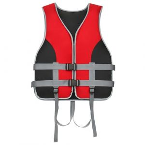 AZVFLY Gilet de Sauvetage pour Adulte: Gilet de Sauvetage en Tissu Oxford 600D avec Boucle Réglable, Un Cadeau pour Les Amateurs de Sports Nautiques Adapté à la Natation, au Surf, au Jet Ski(Red,S) (LWX SHOP, neuf)