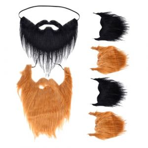 Beaupretty 6 Pièces Fausse Barbe pour Hommes Accessoires Costume Halloween Barbe Réaliste Fibres Ultra Fines pour Déguisement et Fête Mascarade Confortable et Facile à Appliquer (kiLIHK, neuf)