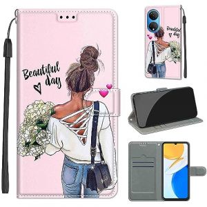 SIENIANLINE Coque pour Honor X7, Coque Honor Play 30 Plus,Etui Protection Housse Premium en Cuir de Portefeuille en Cuir Fermeture Magn&eacute;tique Flip Case pour Honor X7 / Honor Play 30 Plus (DIKAS, neuf)