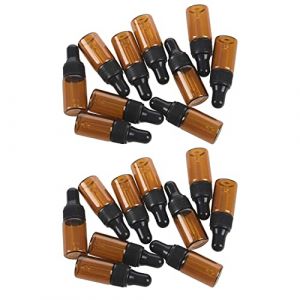 Giwnhvx 20Pcs 3 Ml de Flacons Compte-Gouttes en Verre Brun Vides Avec Pipette pour Essentielle (Taiyuanweikaijingdianzishangwuyouxiangongsi, neuf)