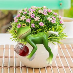 DAZZTIME Grenouille en Résine,Grenouille Suspendue,Figurine Grenouille,Statue de Jardin,Figurines Décoratives de Jardin en Résine,Décoration de Jardin,pour L'extérieur,Balcon,Salon,Bureau (Toouse, neuf)