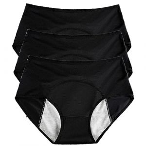 Culotte pour Fuite Urinaire Femme Lavable,3Pcs Culotte Incontinence Femme,Culotte Regles Lavable Femme,Culotte Menstruelle Taille Haute pour Le Cycle Menstruel,5XL (shen ke mao yi, neuf)