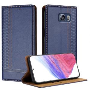 Mo-Beauty Coque pour Samsung Galaxy S6 Edge Plus, Etui pour Samsung S6 Edge Plus, Housse avec Fermeture Magnétique Porte Cartes 360 Degrés Antichoc Protection Stand Fonction - Bleu (Yellow & Valley, neuf)