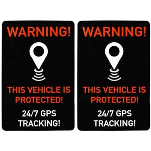 Set d'autocollants "VEHICLE GPS TRACKING", 2 pcs, 6 x 4 cm, film autocollant, ext&eacute;rieur, autocollant d'avertissement int&eacute;rieur et ext&eacute;rieur, autocollant d'avertissement avec alarme (spreewaelder-hofladen, neuf)