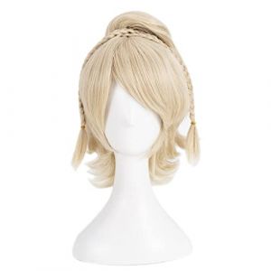 LINLINCD Perruque Anime Cosplay Final Fantasy XV Cosplay Lunafreya Nox Perruque Fleuret Blonde Costume Halloween pour Halloween Fête costumée Concerts (qiu lai shan mao hang, neuf)