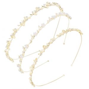 3pcs Mariée Mariage bandeaux Bijoux Cheveux Headband Serre-têtes à Cheveux Faux Cristal Strass Fleur Argent Brillant Décoration Oktoberfest Fête de Bière Anniversaire pour Femmes et Filles (ShanDongYuRui, neuf)