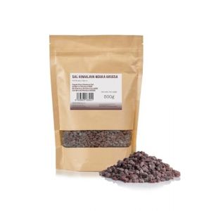 FRISAFRAN | Gros sel noir de l'Himalaya 500g | gros sel noir himalaya | 100% Naturel | Sal Kala Namak | Saison du sel noir, saison | Sain | Sel noir non raffiné | Aucun additif | Sans Raffinage (FRISAFRAN, neuf)