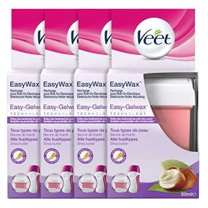 Veet - EasyWax - 4 Recharges de Cire Chaude Epilation 50ml - Bras & Jambes - Beurre de Karité (Pennguin-FR-Home, neuf)