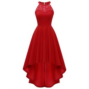 Bbonlinedress Robe Femme Chic et Elegant Robe Asymétrique de Soirée Courte Devant Longue Dernière pour Cocktail Mariage Invité Bal de Promo Cérémonie Red 2XL (Bbonlinedress, neuf)
