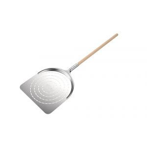 ZiiPa • Pelle À Pizza Perforée Aquila • Acier Inox Alimentaire • Manche Bois Ergonomique • Longue 91 cm • Anti-Résidus Farine • Ustensile Pizza Maison • Four À Pizza Bois et Gaz Piana (CÉCOA STORE, neuf)