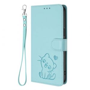 Ucikov Coque pour Honor X5C Plus,Mignon Chat Portefeuille en Cuir Etui avec Fente Photo Corde &agrave; Main Magn&eacute;tique Stand Housse &agrave; Clapet pour Honor X5C Plus,Vert Clair (Ucikov, neuf)